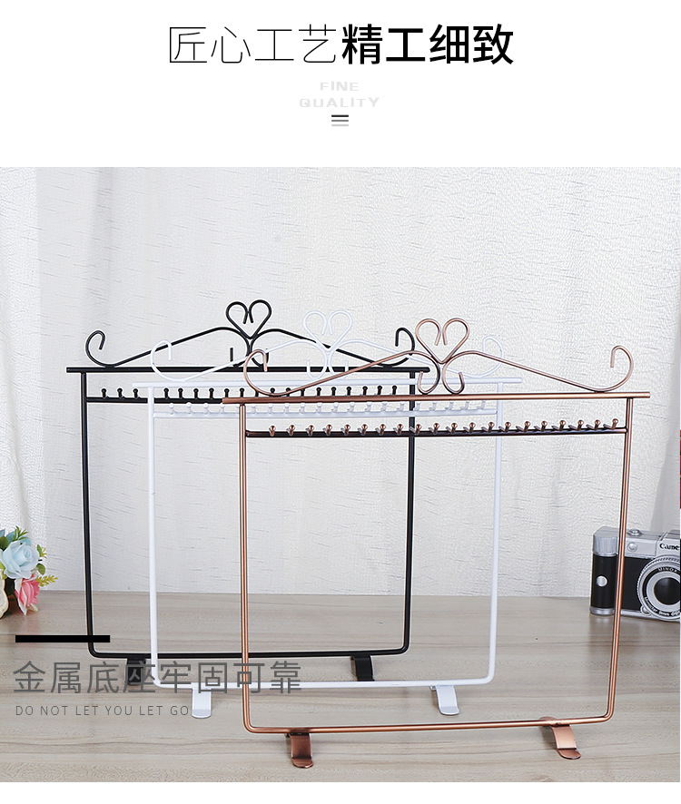 New Fashion Wrought Iron Metal Jewelry Display Stand Necklace Storage Rack Hanging Ear Line Shelf Jewelry Display Hanger Wholesale display picture 3