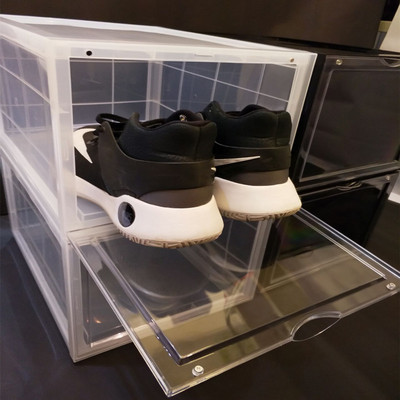 储物展示篮球鞋收藏塑料鞋盒球鞋直立收纳高帮球鞋拆装|ms