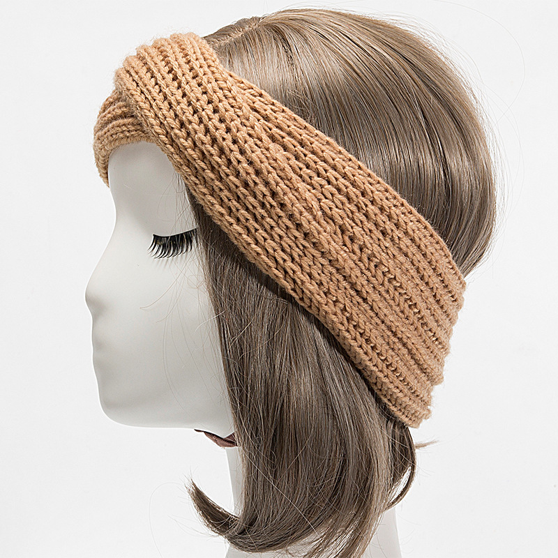 Accessori per capelli lavorati a maglia fatti a mano, molto venduti, con strisce diagonali di filato incrociato, fasce calde e larghe per uomo e donna_voghion.com