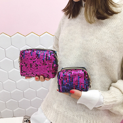 歐美新款多色亮片化妝包大容量化妝品收納袋便攜式多功能儲物包