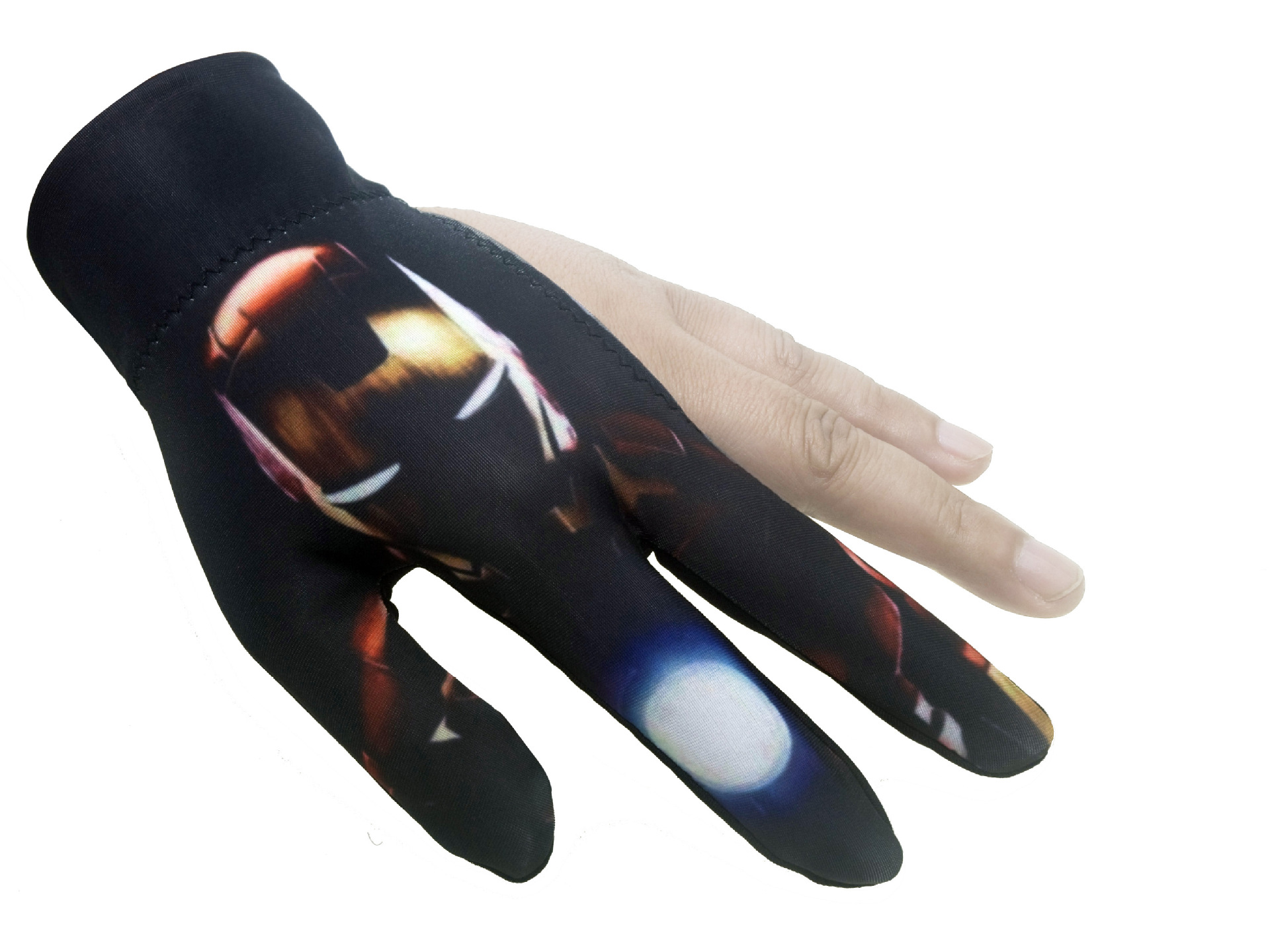 Alto elástico antideslizante resistente al desgaste transpirable de tres dedos guantes de billar guantes sunoke guantes de billar al por mayor