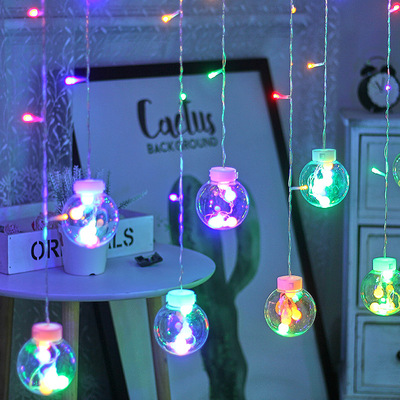 热销新款创意LED圆球形橱窗帘装饰许愿球灯圣诞婚庆布置许愿灯串|ru