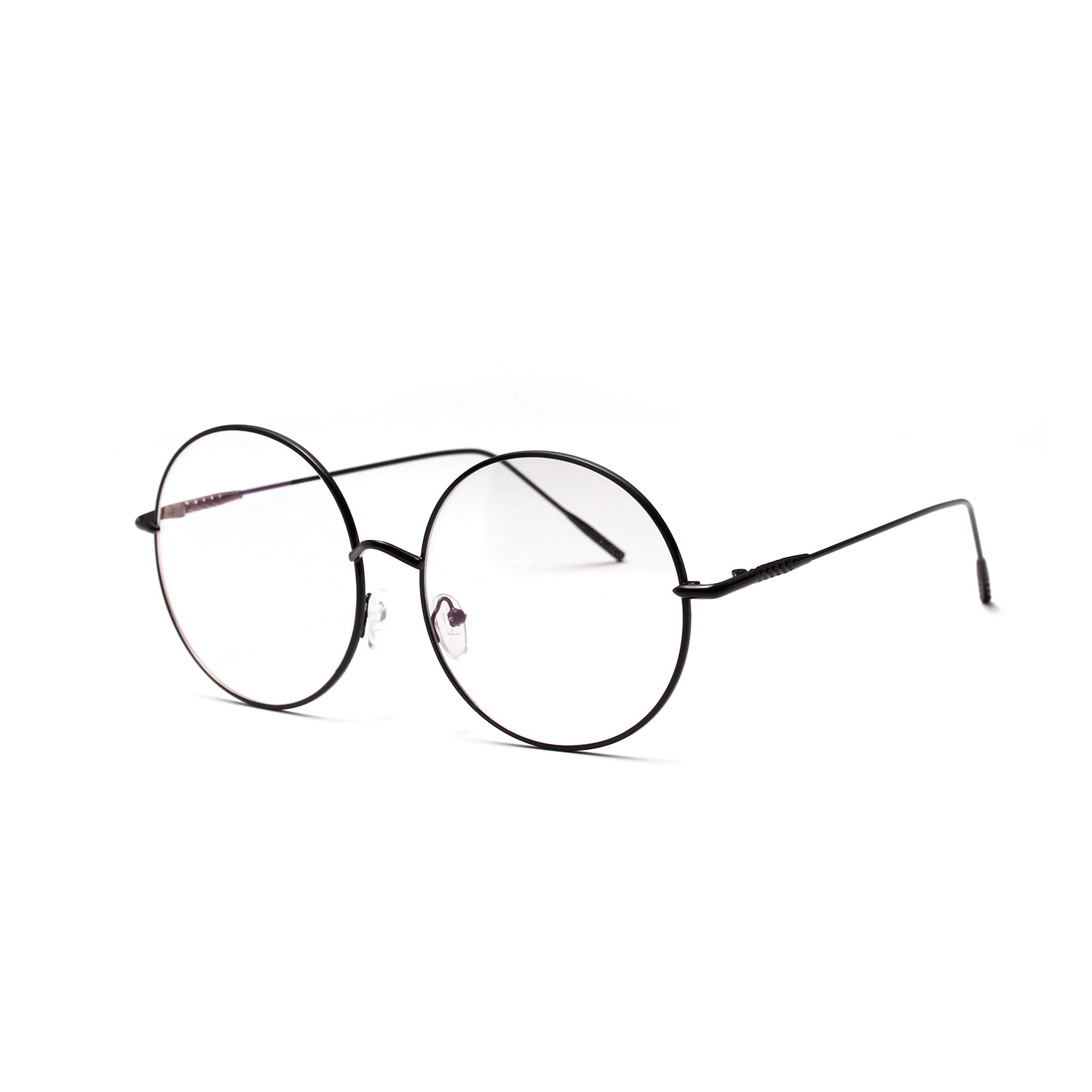 Frame Metal Round Flat Lens Women's Thin Frame Glasses