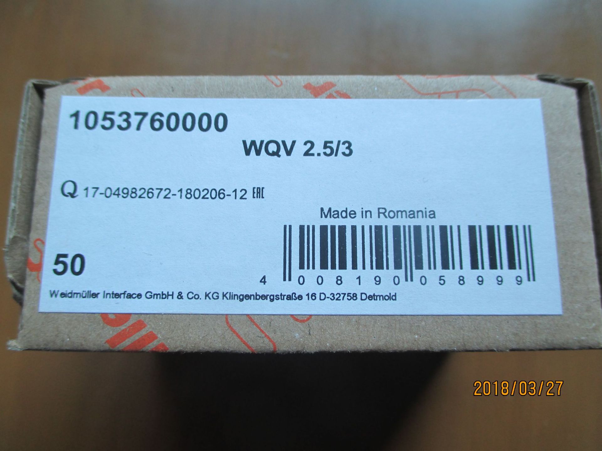 全新原装正品魏德米勒接线端子短接片WQV2.5/3 1053760000