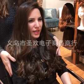 欧美假发女士偏分长卷发非洲黑人时尚全头套外贸速卖通现货批发