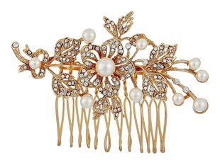 New Retro Diamond Hair Comb Inserted Comb Leaves Pearl Fashion Hairpin Wholesale display picture 18