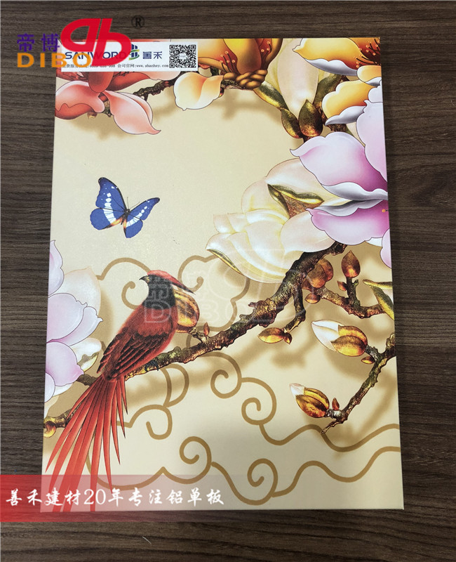 铝板uv打印3D彩绘图案 幕墙铝单板uv山水画