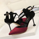 A857-5 Summer Europe and America 2019 New Cross-strap Women's High-heeled Sandals Cat-heeled Sexy Single Shoes Wholesale