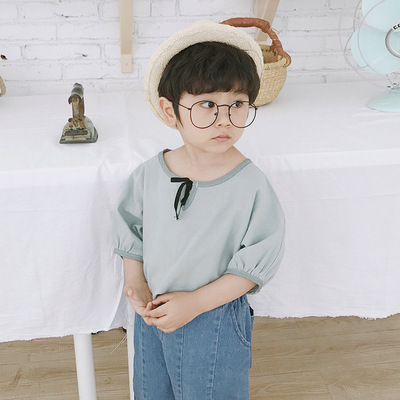 TTCHILD Summer fund men and women HANS Drawstring refreshing Short sleeved jacket baby Easy Three Quarter Sleeve tide