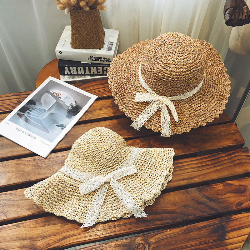 Beach Hat Women summer beach sunhats Day versatile sunshade hat traveling  along the beach straw hat sunscreen cover face sun hat