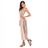 party dress deep V long collar ground floor sequins dress