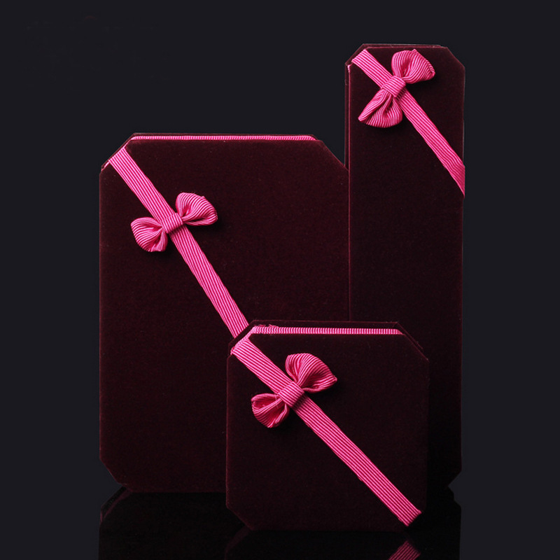 多色  植绒八角项链盒 项链礼品盒笔盒 首饰珠宝包装盒 饰品盒