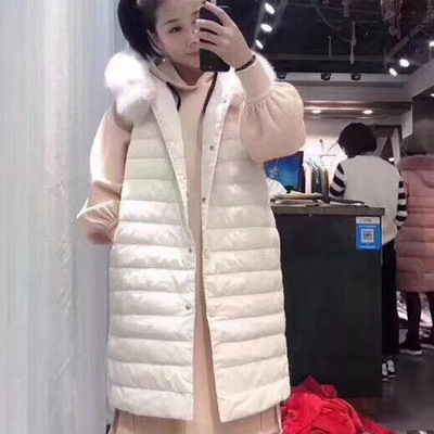 2018 Autumn and winter new pattern Korean Edition Fox Hair collar Down Vest Light and thin Mid length version Down Jackets waistcoat Hooded