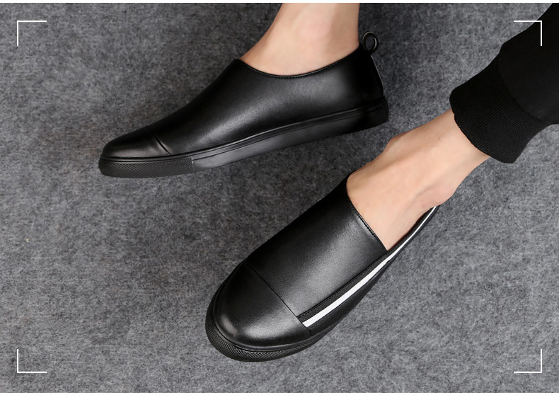 Chaussures pour hommes Été Nouvelles chaussures en cuir de vache pour hommes Chaussures décontractées à la mode coréenne Chaussures grande taille_voghion.com