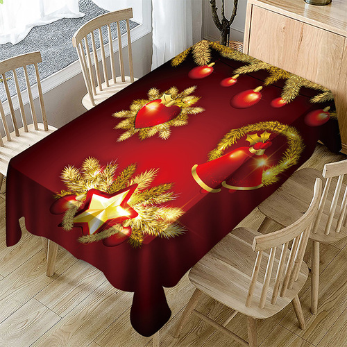 Tablecloth table cloth table cover Waterproof polyester printing table with Christmas series decorative table D digital printing waterproof table