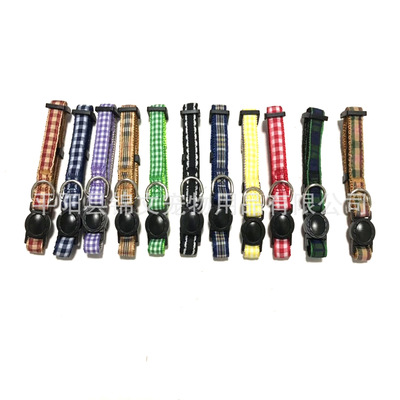 厂家直销狗狗宠物识别项圈格子款跨境专供用品定制款|ms