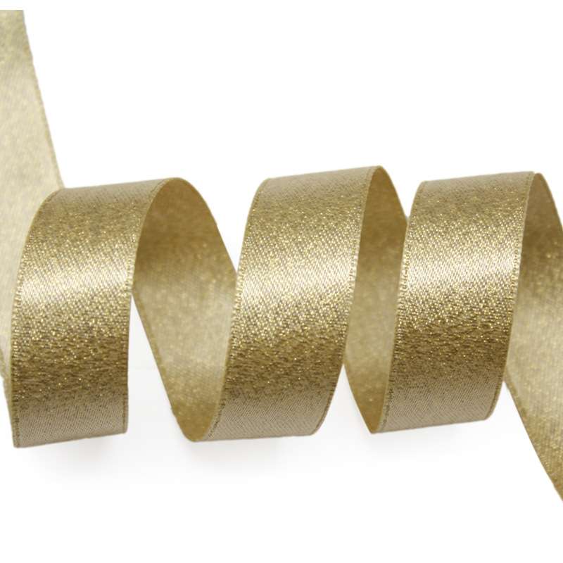 Yao Ming cinta de satén cinta de la trama de Oro Para Hornear Flor de embalaje de regalo cinta accesorios hechos a mano de la cinta 3,8 CM