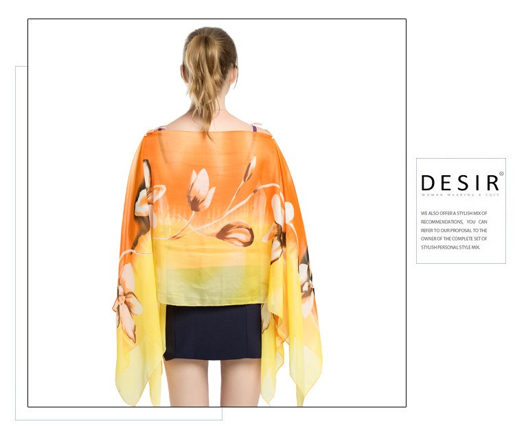 夏季防晒披肩厂家 印花雪纺丝巾 女士围巾披肩厂家