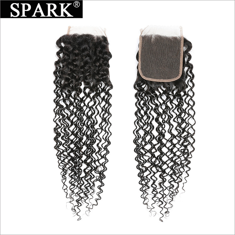 Afro Kinky Curly Real Hair Lace Closure...