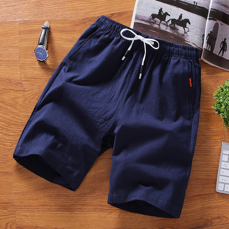 短裤男夏天运动棉5五分裤男士休闲中裤夏季宽松沙滩裤大裤衩潮