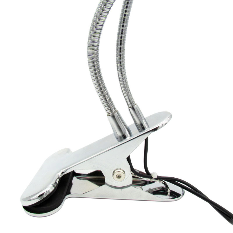 可调光LED双头夹子手机维修灯 可定做固化UV胶的紫光 夹子台灯