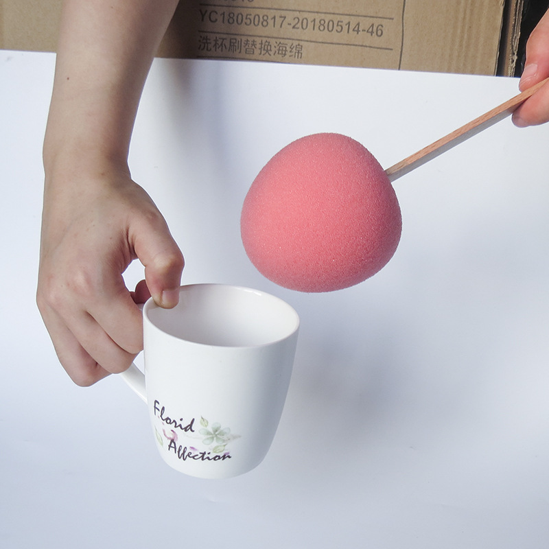 桃子造型洗杯刷海绵清洁刷可爱厨房刷子创意柔软清洁瓶刷批发