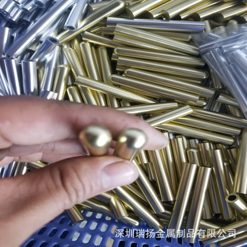 供应H65黄铜管 H65薄壁黄铜管 11.7*9.5MM 表面菱形纹 车圆头加工