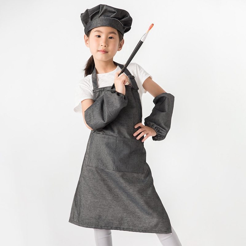 Kindergarten actividad traje niños delantal pintura arte chef sombrero logotipo personalizado