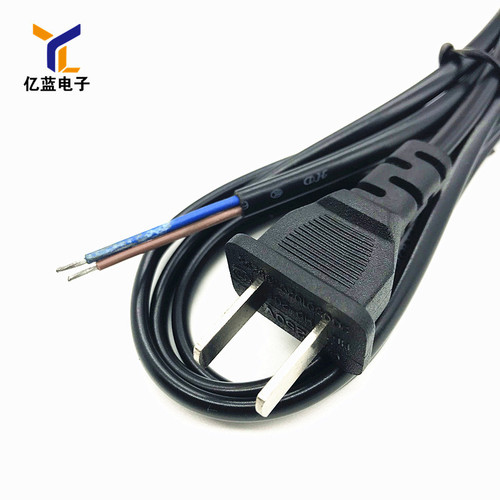 Factory direct sales two flat plug connecting cables 1.5 meters 2 cores * 0.3 square meters black PVC sheathed copper core LED power cord