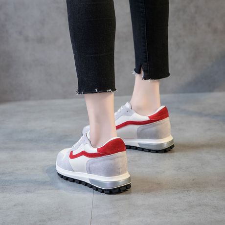 19 năm mùa xuân giày thể thao da mới nữ i phiên bản Hàn Quốc của giày chạy bộ nữ hoang dã cộng với giày nhung cotton tăng Giày cao