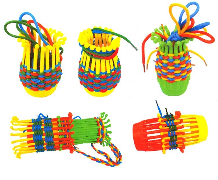 花篮编织穿线板儿童串线积木早教幼儿园3-5岁diy绕珠智力桌面玩具