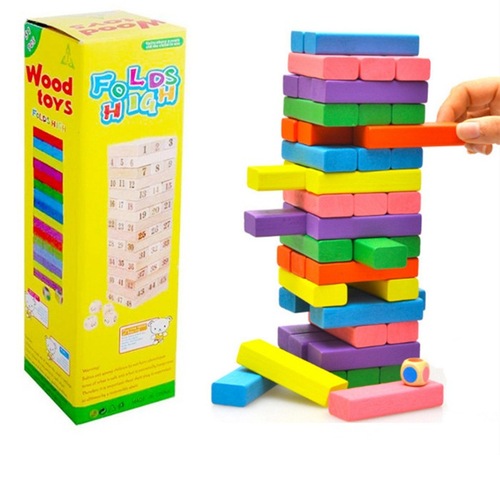 48 pieces of assembled building blocks stacked high wooden pumping puzzle layered adult educational children's toy decompression Rubik's Cube
