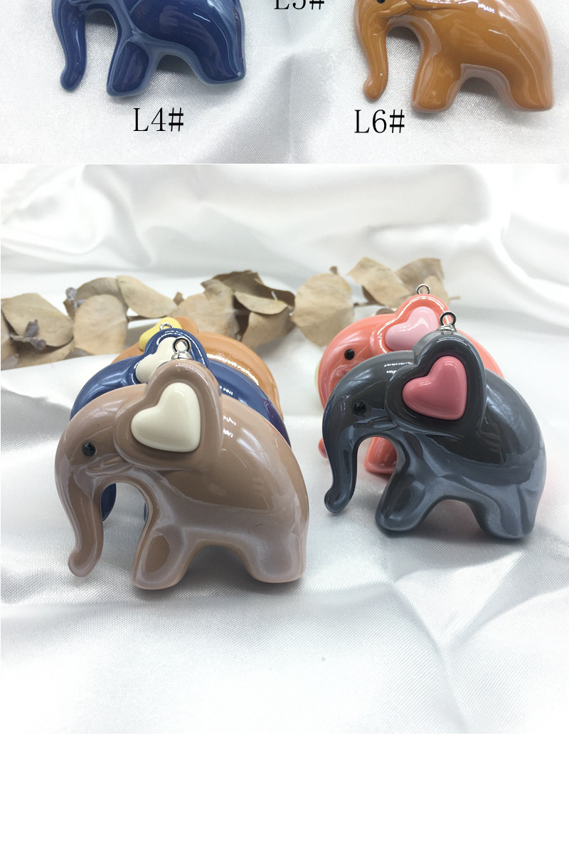 亚克力羊眼挂件高端果冻光泽漆亮油实色仿陶瓷可爱大象钥匙圈配件详情图4