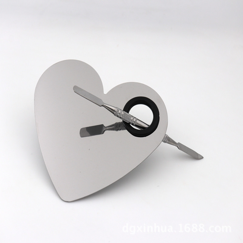 Heart-shaped palette palette stainless steel palette contains hinders