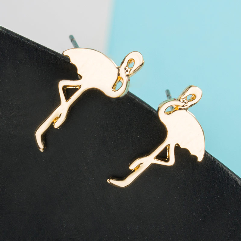 Creative Alloy Flamingo Earrings display picture 7