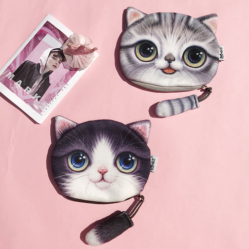 Cat Small Zero Wallet Cute Little Tail Cat Short Coin Purse Mini Cartoon Creative Wholesale Wallet Dropshipping One Piece