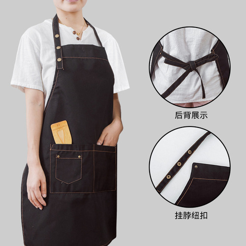 Chef overalls Apron custom logo printed tea coffee Florist bakery manicure hotpot shop men and women work clothes