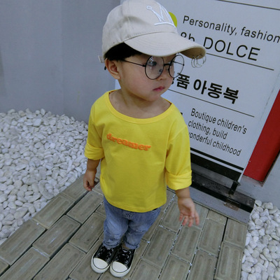 2018秋装新品首发韩版儿童纯棉长袖T恤男女童立体印花圆领打底衫
