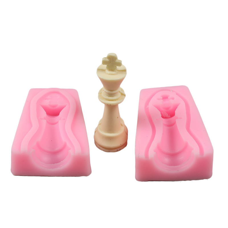 跨境国际象棋6件套硅胶模具 翻糖模 DIY皂模 巧克力模