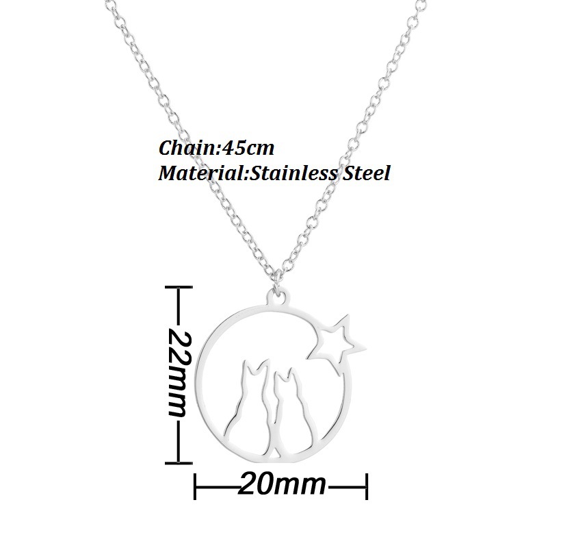 Stainless Steel Cute Plating Cat Pendant Necklace display picture 5