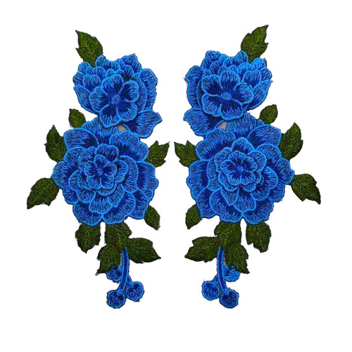 Zhenmei Embroidery Clothing Accessories Embroidery Lace Three-dimensional Glass Gauze Paste Colored Flowers High Density