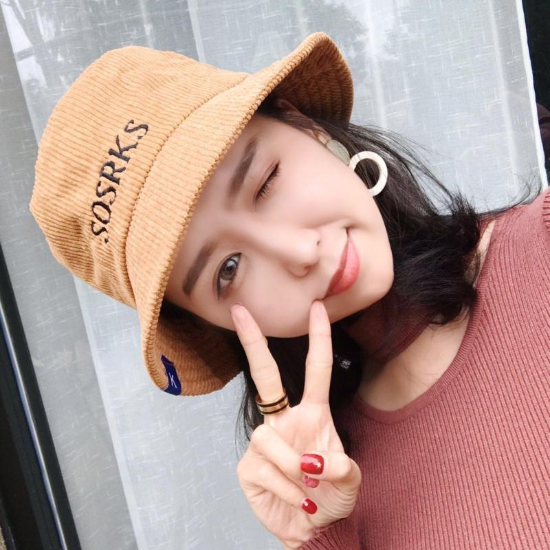 New Corduroy Embroidery Alphabet Basin Hat Wholesale Fisherman Hat Women display picture 14