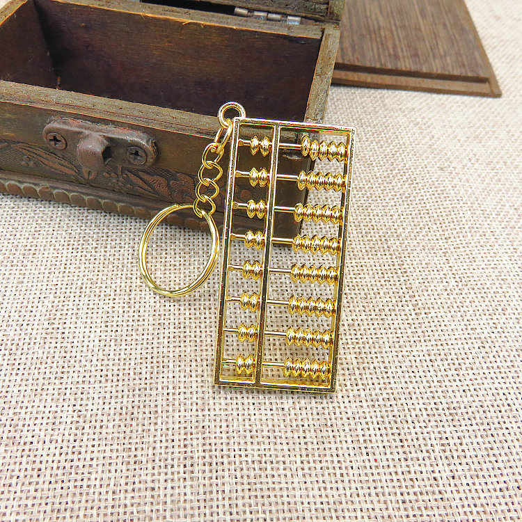 Metal 8-Section Abacus Keychain Pendant