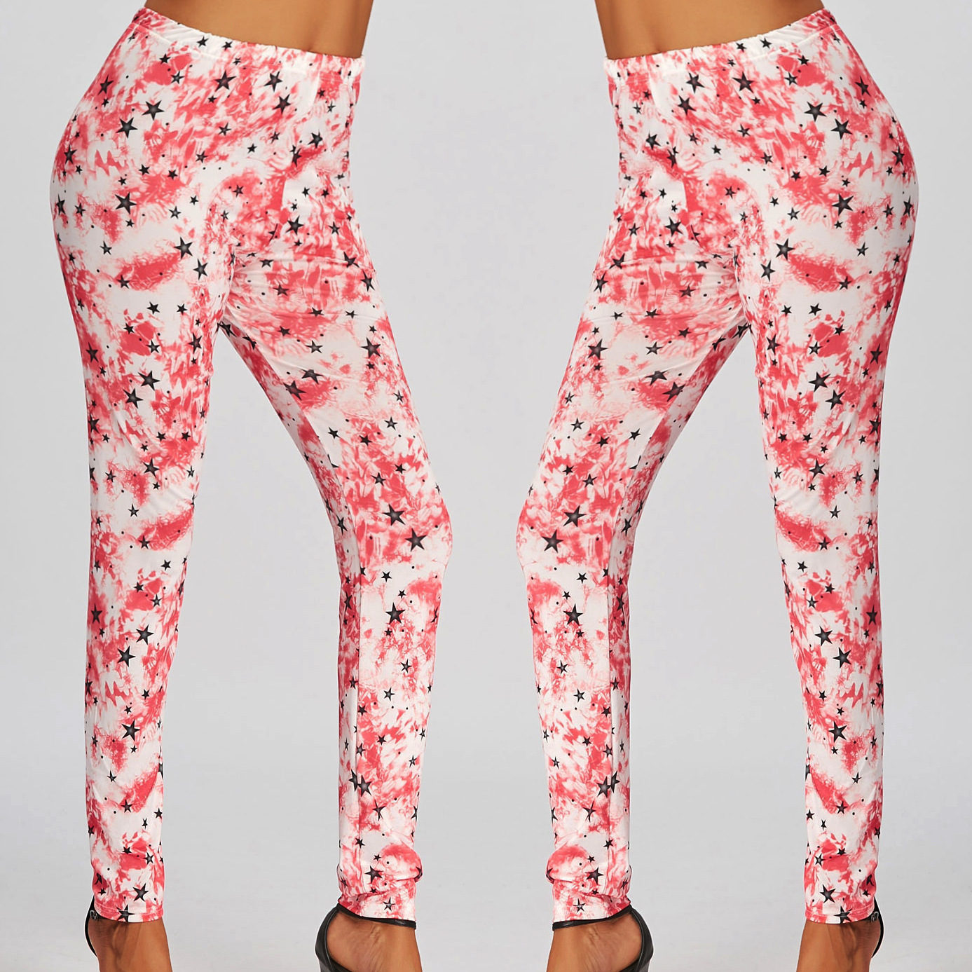Womens Casual Star Pattern Leggings Slim Fit Comfortable Fabric Versatile Style Ideal for Everyday Wear Wholesale