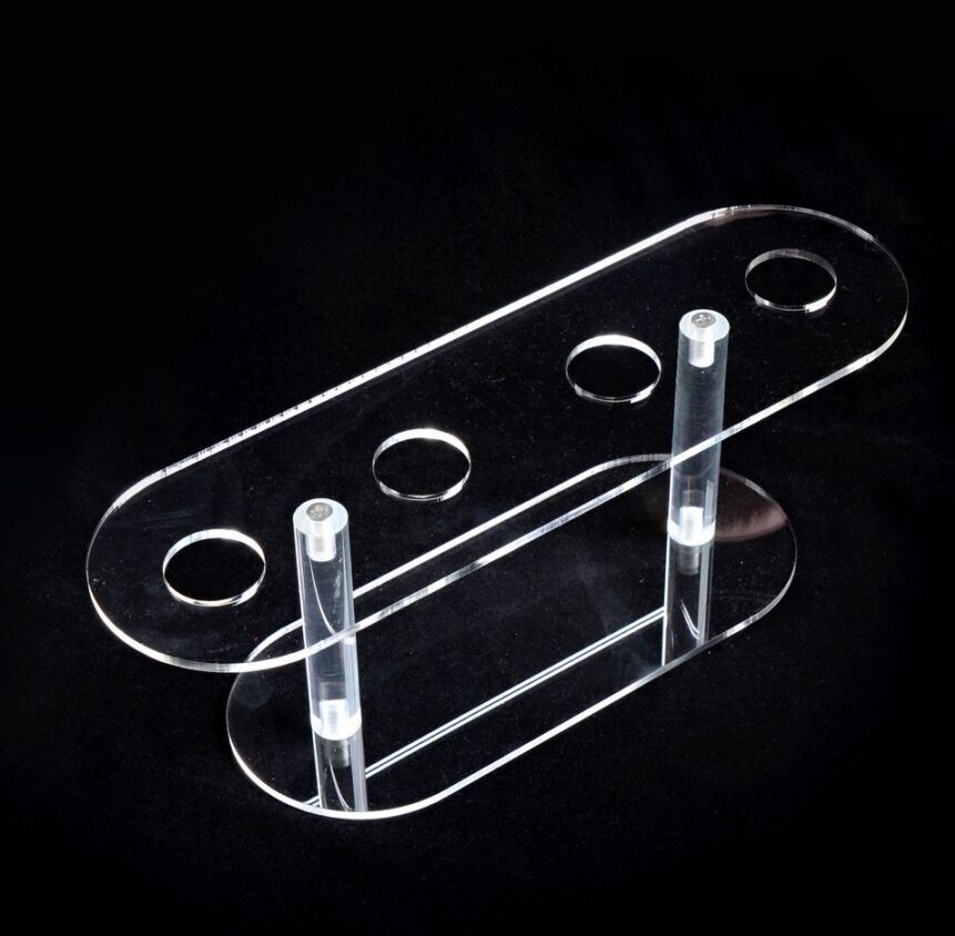 厂家批发 定制亚克力有机玻璃透明4孔花型蛋筒支架冰淇淋展示架