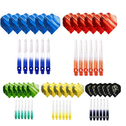 Knight Darts 2BA crystal transparent gradient color dart shaft plastic nylon PC with dart wing combination 45mm