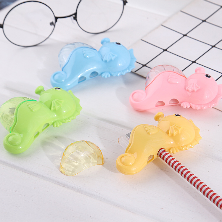 呆萌海马造型削笔器卷笔刀 学生手动削笔刀 礼品赠品可爱文具批发