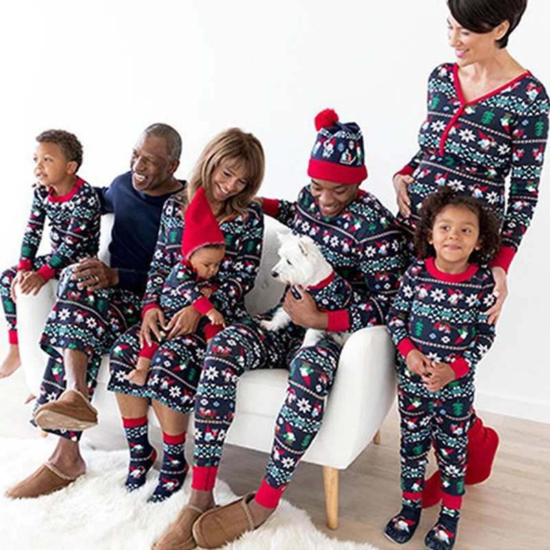 亚马逊ebay新品货源2020欧美圣诞节新款 亲子装家居套装睡衣