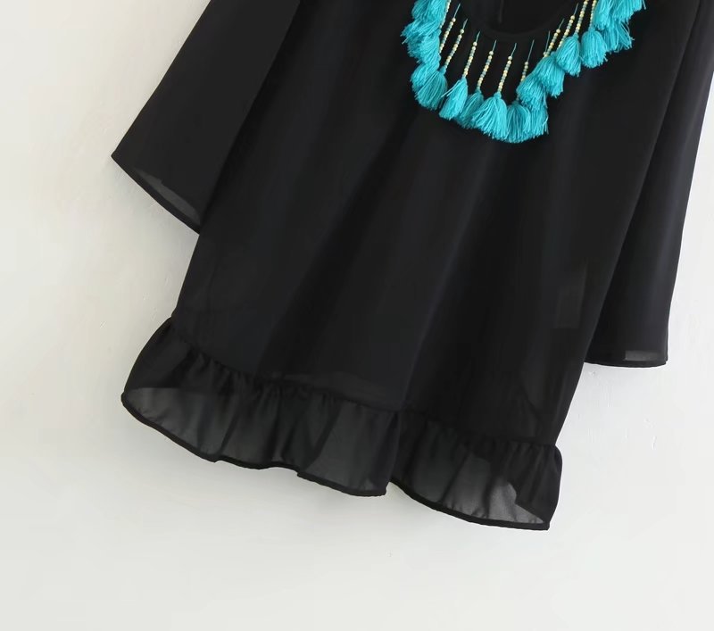 spring holiday style tassel halter blouse  NSAM28380