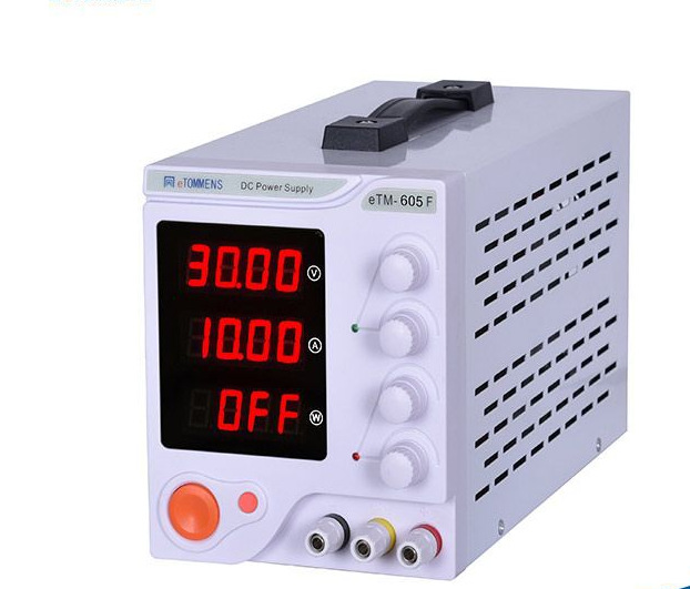 60V5A同门eTOMMENS开关直流稳压电源eTM-605F四位显示0-60V0-5A